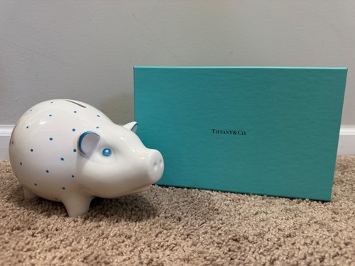 Vintage Tiffany & Co. Piggy Bank. Blue. Gift but never used. In Original Box