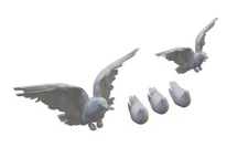 Resin printed Pigeons