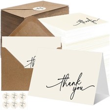 Bulk Thank You Cards Set with Envelopes  Stickers