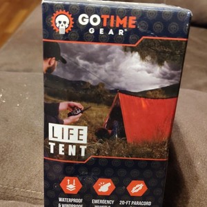 Go Time Gear Life Tent Orange Emergency Tent Waterproof Windproof w/ Paracord