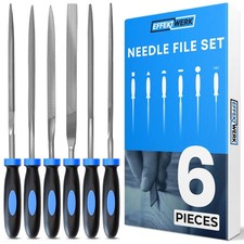 6 pc Needle File Set for Wood Metal Plastic and Jewellery 160x4mm Small Round