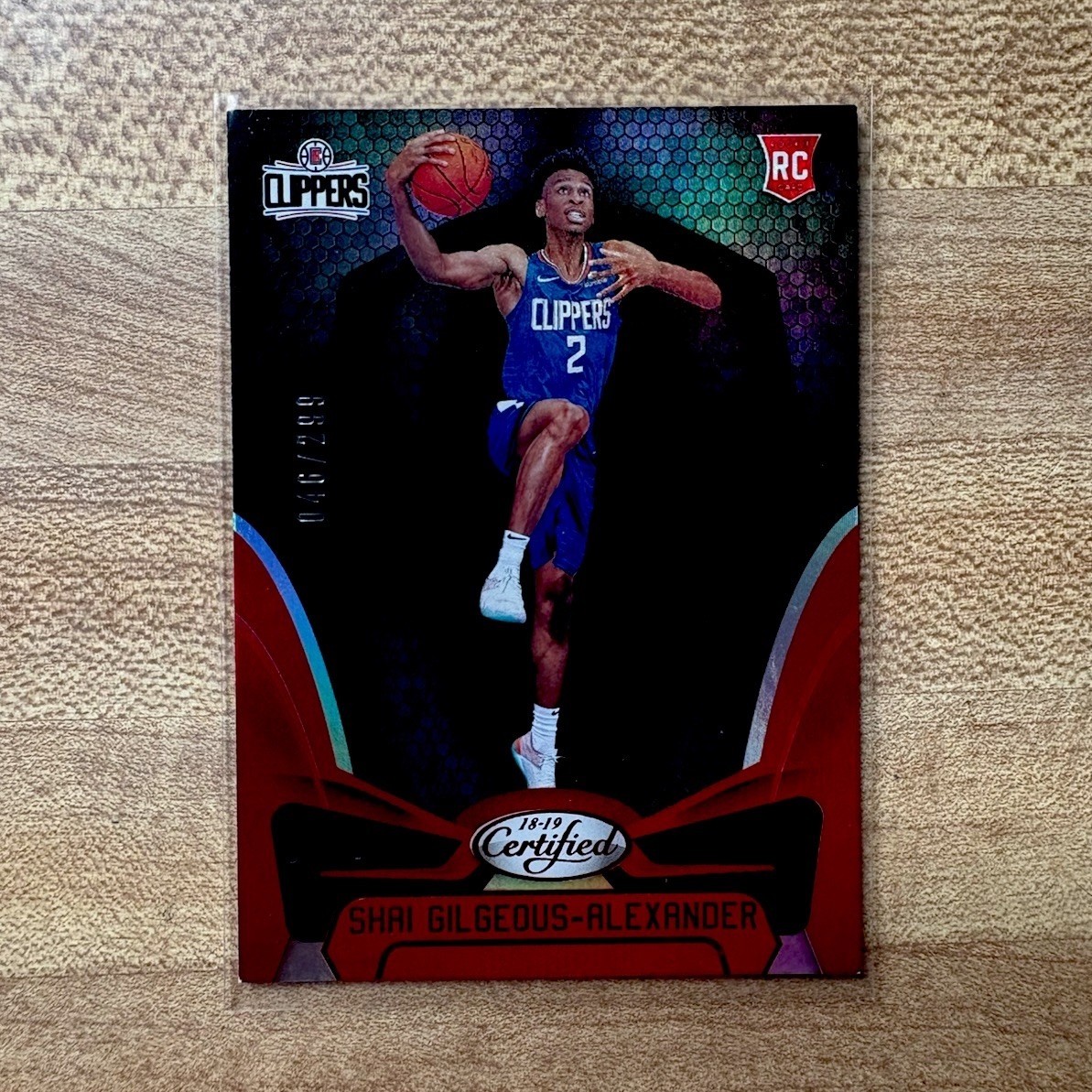 Panini 2018-19 Certified Shai Gilgeous-Alexander RC #161 Clippers Red /299