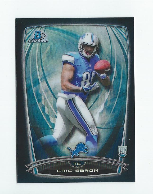 2014 Bowman Chrome Black Refractor #153 Eric Ebron Rookie Lions Steelers /299