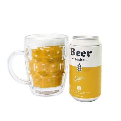 Luckies Strümpfe Beer Socks Motorlager Gelb Bier Geschenkidee Fun Cotton