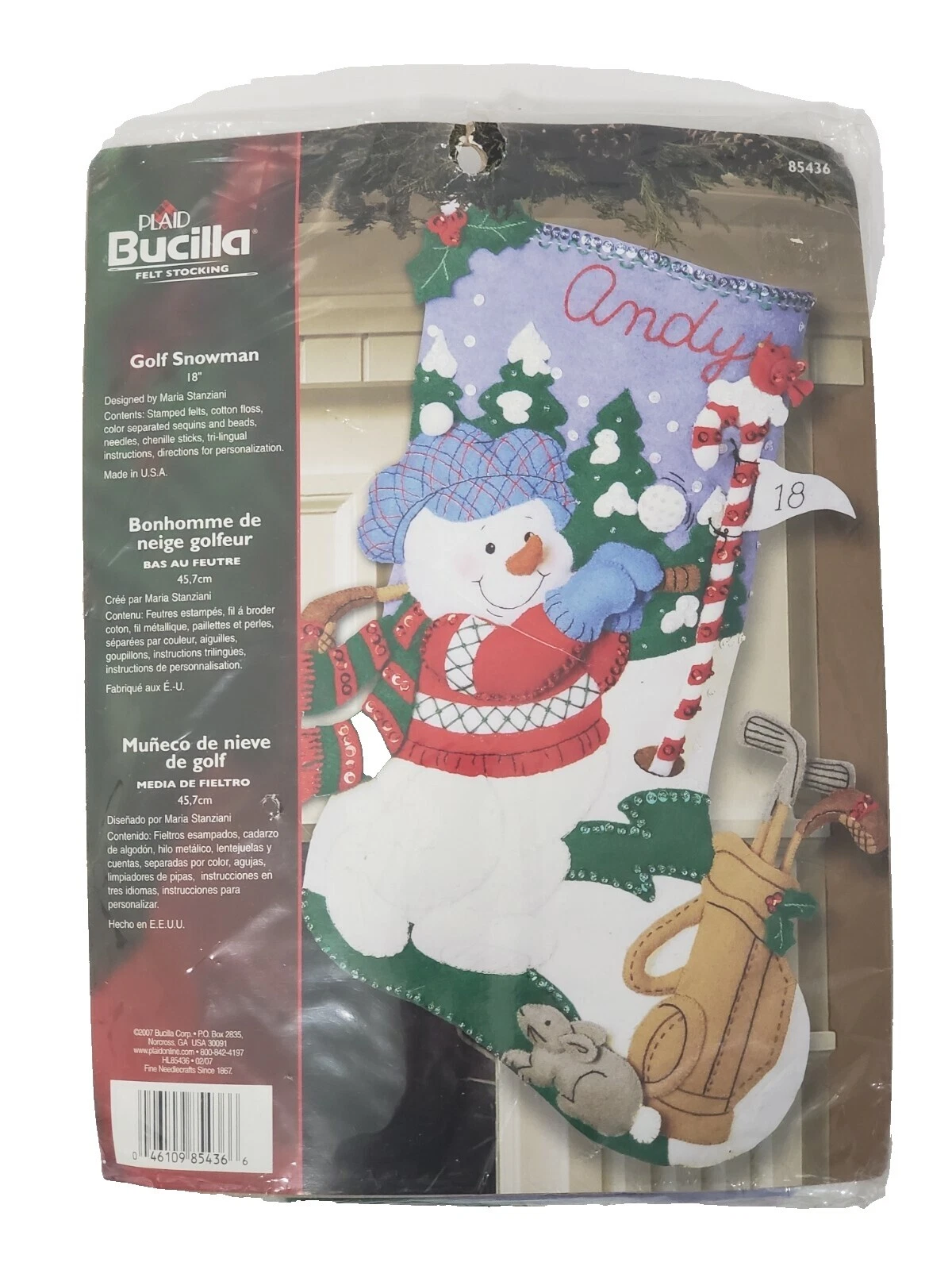 Medias Bucilla Vacaciones/Navidad Bordado crewel