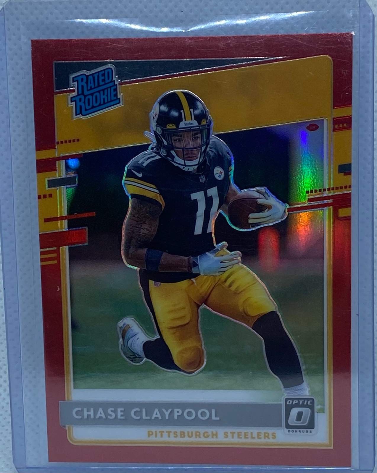 CHASE CLAYPOOL 2020 PANINI DONRUSS OPTIC RATED ROOKIE RED PRIZM RC #D 72/99