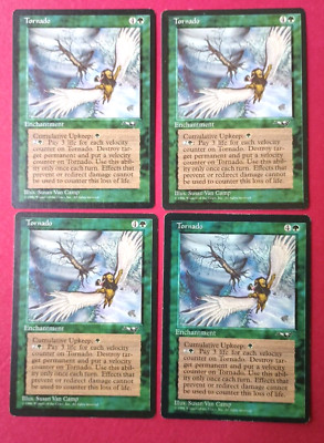 Magic the Gathering MTG Alliances TORNADO X 4  R ( 1 NM, 2 LP/EX & 1 MP) 1996!