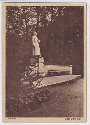Ansichtskarte Weimar - Liszt-Denkmal im Weimarer Park an der Ilm - schwarz/weiß