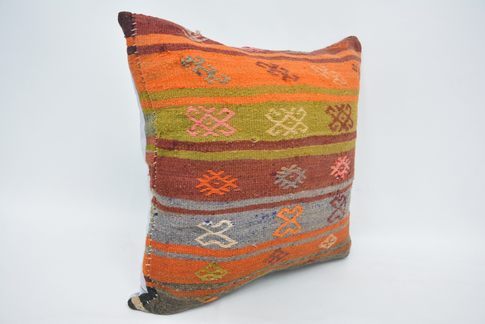 Throw Pillow Covers, 28"x28" Orange Cushion Case, Kilim Pillow Covers