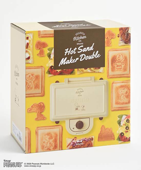 Peanuts Snoopy BRUNO Hot Sandwich Maker Double BOE069-ECRU