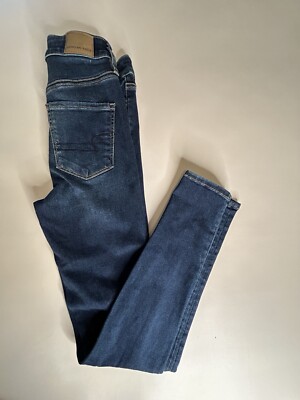 American Eagle Outfitters Jeans Women's Size 2L Blue Denim Straight Leg Skinny