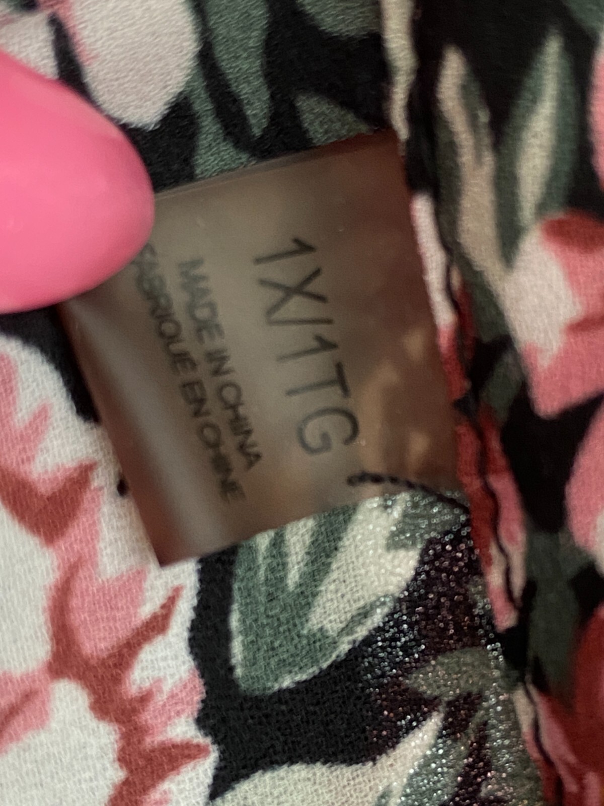 TAHARI ~Plus sz 1x Flowy Tunic BLOUSE Long Sleeve Top Black Mauve Blue Floral