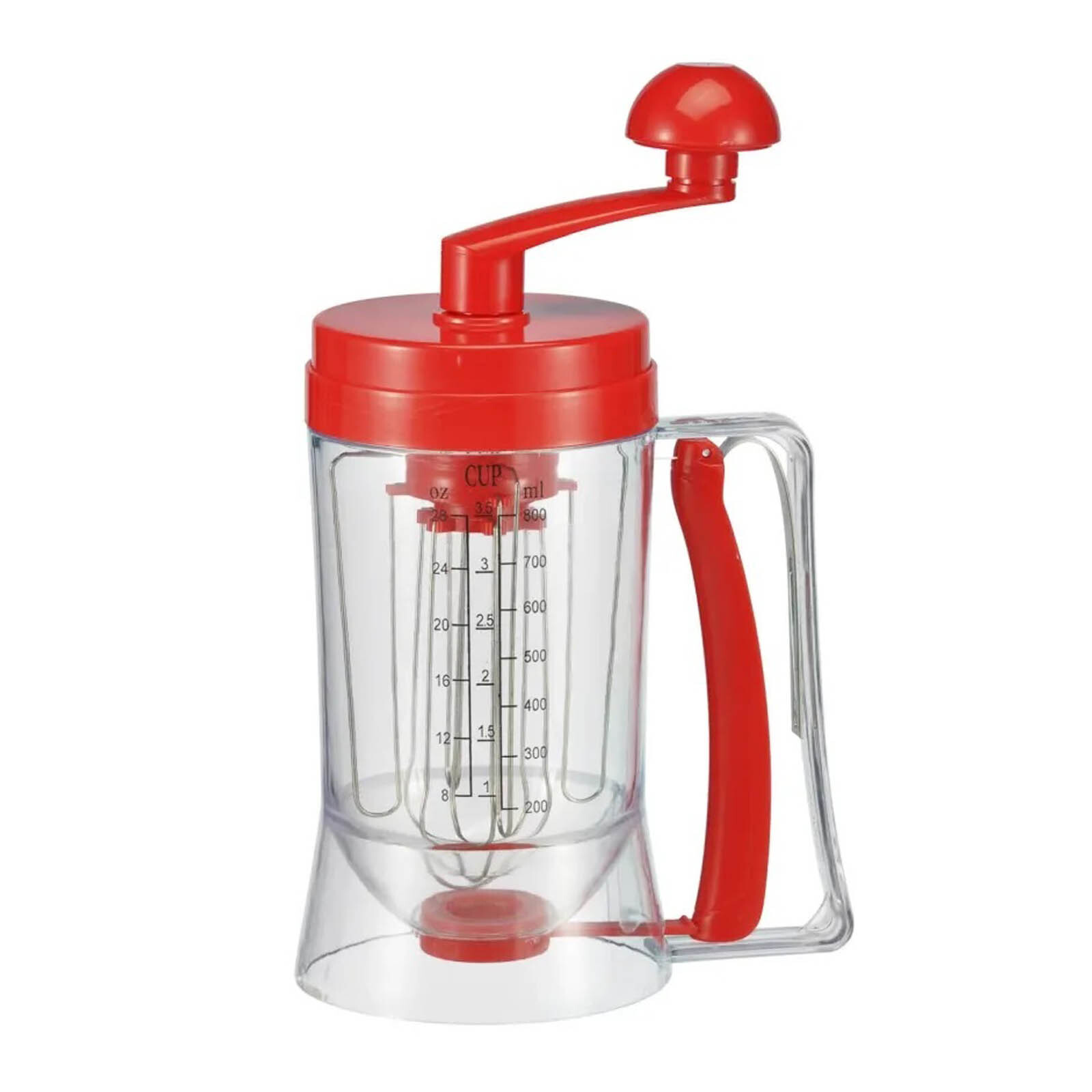 3in1 Teigportionierer Messbecher Mixer Skala 800 ml Teigspender Teigdosierer