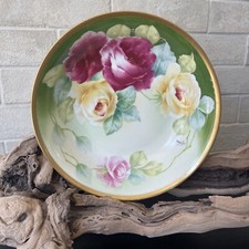 Coronet Limoges France Hand Painted Signed Serving Bowl