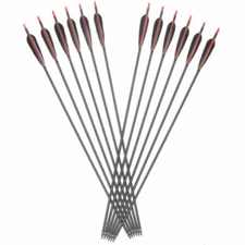 6/12Pcs 32" Spine500 Mixed Carbon Arrows Turkey Feather OD 7.6mm Replacable Tips