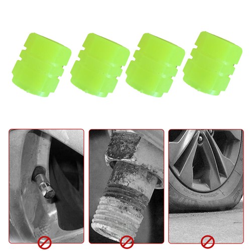 4x Glow In The Dark Car Tire Valve Cover Wheel Tyre Rim Stem Cap Accessories - Picture 11 of 18