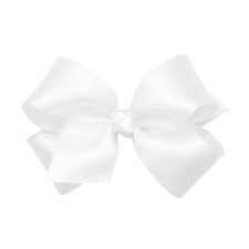 Baby Girls' Medium Classic French Satin Hair Bow on a WeeStay Clip w/Knot Wra...