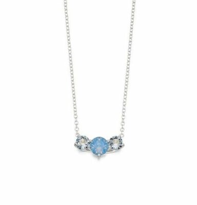 Elements Silberkette mit Opalit und Swarovski Kristallen