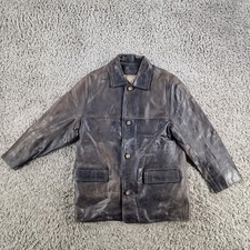 Redskins Jacket Mens Medium Brown Leather Coat Removable Lining