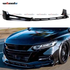 ACR Style Glossy Black Front Bumper Lip Splitter Kit For 2018-2020 Honda Accord