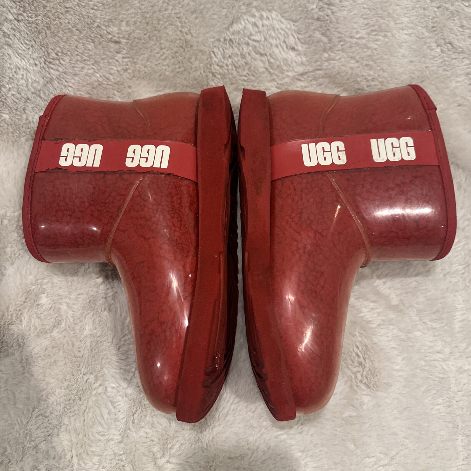 UGG Classic Clear Mini Shearling Lined Boots RED … - image 4