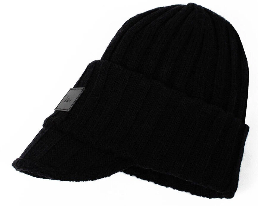 Casquette chapeau DIOR HOMME laine tricot câble avec visière BNWT