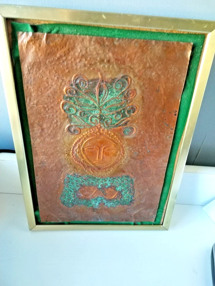 2 GRAVURES SUR FEUILLES DE CUIVRE STATUES AFRICAINES OU SUD AMERICAINES - Photo 1/4