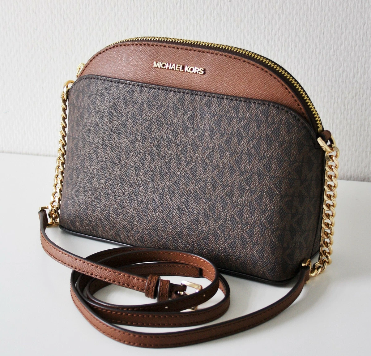 Michael Kors Bag Jet Set Travel Md Dome Crossbody Item Braun eBay