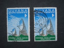 2 Used Stamps Guyana 6c Blue Christmas 1968