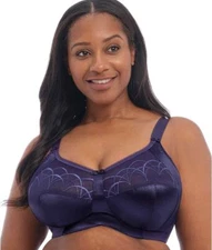 Elomi Cate Wireless Side Support Bra #4033 UK Sizes DD thru G Ink Blue NWT $62