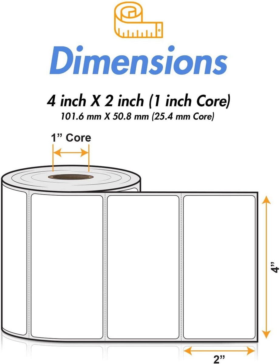 6 Rolls 4" X 3" Direct Thermal Shipping Labels For Zebra GX420T 500 Label/Roll E - Foto 12