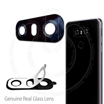 LG G6 H870 BLACK REAL GLASS Back Rear Camera Lens Cover With