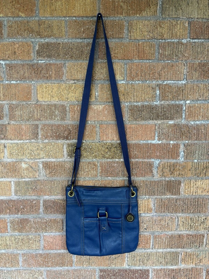 The Sak Crossbody Blue Purse Leather Shoulder Bag Adjustable Strap