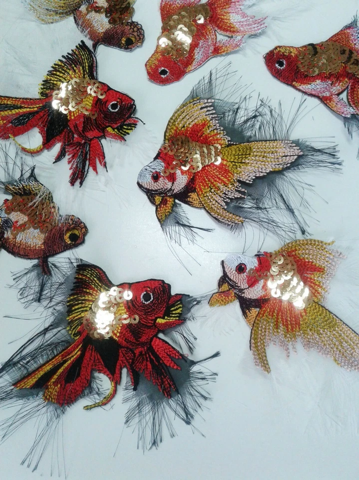 Goldfish 8 pcs Set Handmade Embroidered Patch from Ukraine - Image 2 of 4