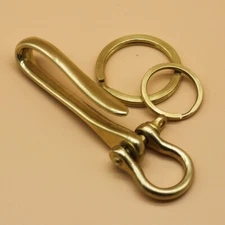 Solid Brass Handmade Keychains Pants Clip Hook Bag Hook Car EDC Keychains