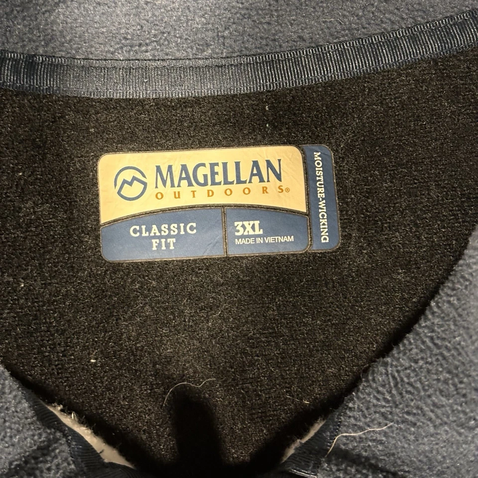 Men’s 3XL Magellan Green Gray Moisture Wicking Classic Fit 1/4 Zip Shirt - Image 2 of 4