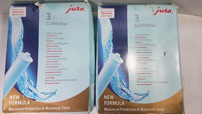 Jura Claris Blue Water Filter, 6 Filters 2 Boxes 3 Per Box SEALED In Damaged Box
