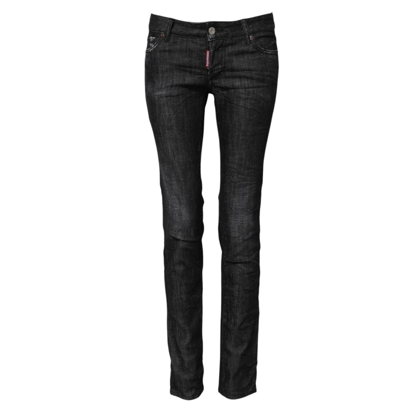 DSQUARED2 Jeans Black Cotton Low Waist Skinny Denim Trouser IT38/US4/XS 680usd