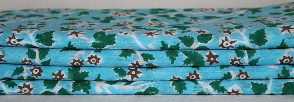 Traditional Running Loose Fabric Indian Handblock Print Cotton Fabric By Yards - image 4 of 4