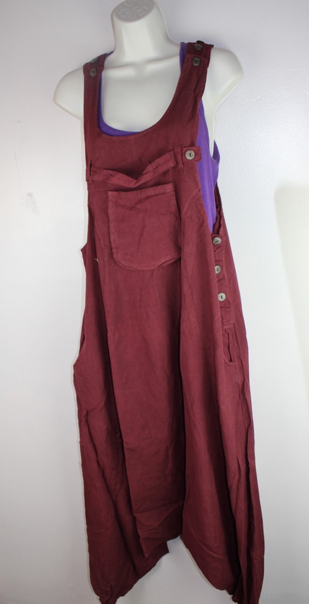 Women's Cotton Dungaree Playsuit - Hippy Harem Style, Loose Baggy Fit, Handmade In Nepal