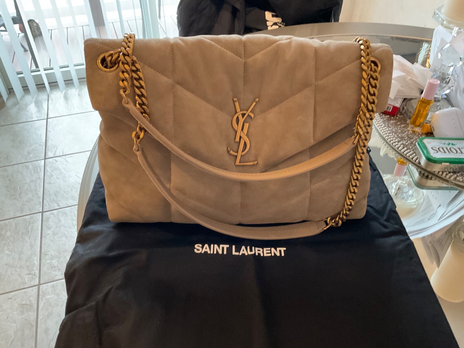 borsa in camoscio yves saint laurent autentica.