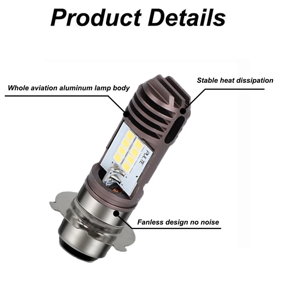 Ярко-белая светодиодная лампа для фары Kawasaki Mojave 250, 1987-2003, 6500K - Изображение 4 из 4