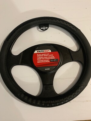 AUTOCRAFT Black SPORT CUT Steering Wheel Cover