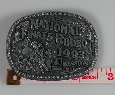 National Finals Rodeo NFR 1993 Hesston Western Belt Buckle