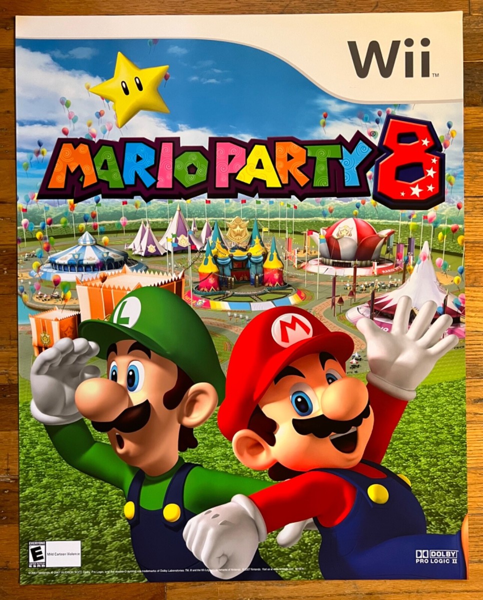 🔥 Mario Party Nintendo Wii Vintage Video Game PROMO Poster NEW
