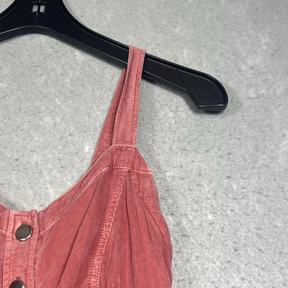 Anthropologie Pilcro Dress Womens 0 Pink Tiered Corduroy Midi Dress Sleeveless - Image 3 of 4