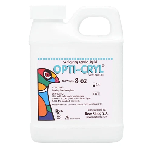 NEW STETIC OPTI-CRYL SELF CURING ACRYLIC 8oz LIQUID MONOMER