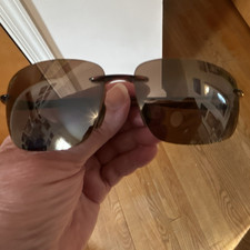 Brown Rimless Metal Frame unisex Sunglasses Solid Plastic Lens