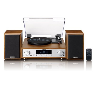 Lenco MC-160WD - HiFi Stereoanlage mit Plattenspieler, DAB+/FM-Radio und Bluetoo