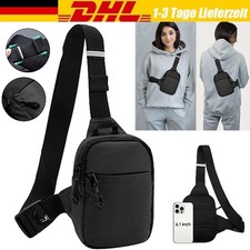Schwarz Brusttasche Umhängetasche Schultertasche Crossbody Wasserdicht Sling Bag